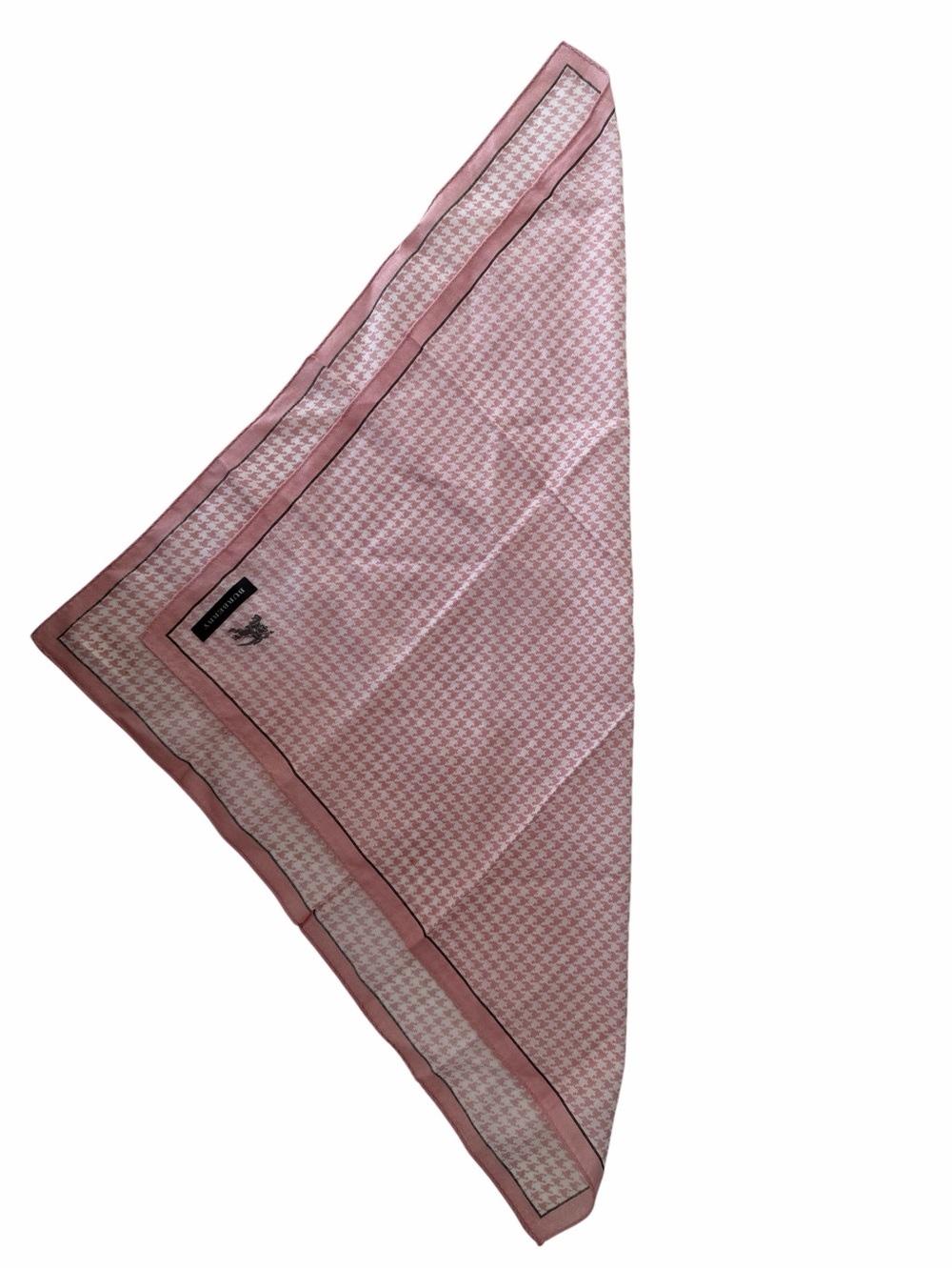 Authentic Burberry Vintage Pink and White Houndstooth Cotton Handkerchief - Picture 4 of 8